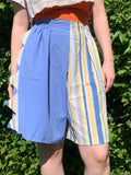 Short dino bleu rayé jaune L