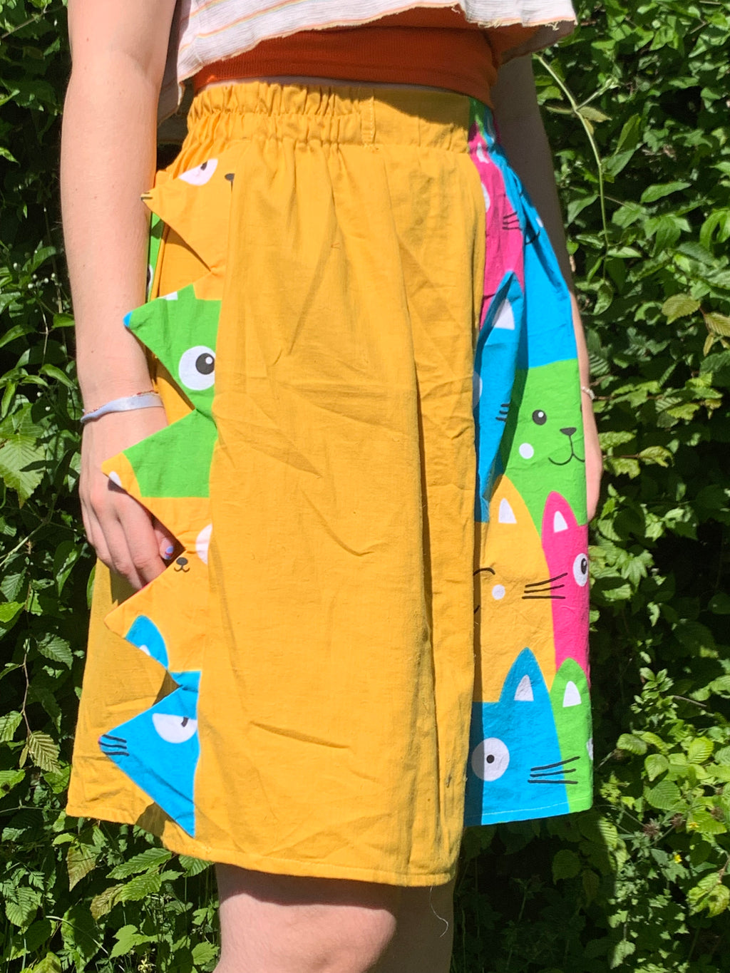 Short dino jaune chat M