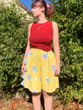 Short Dino jaune fleuri