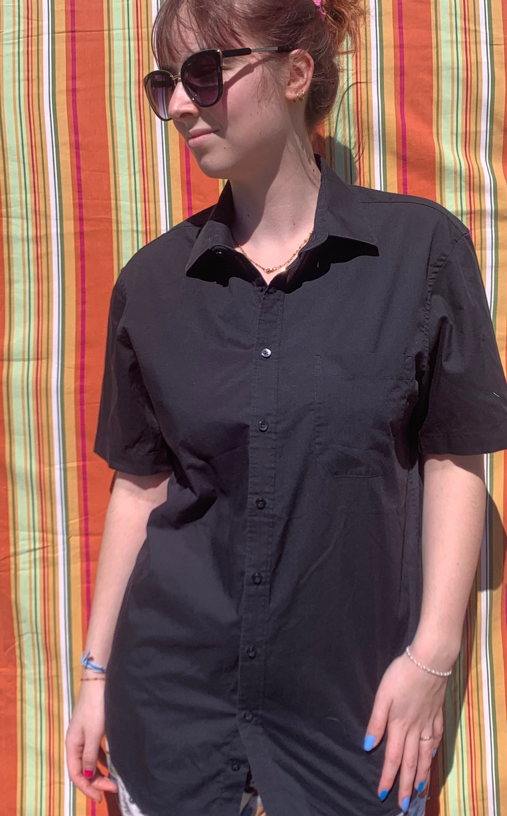 Chemise Dino noir à manches courtes M