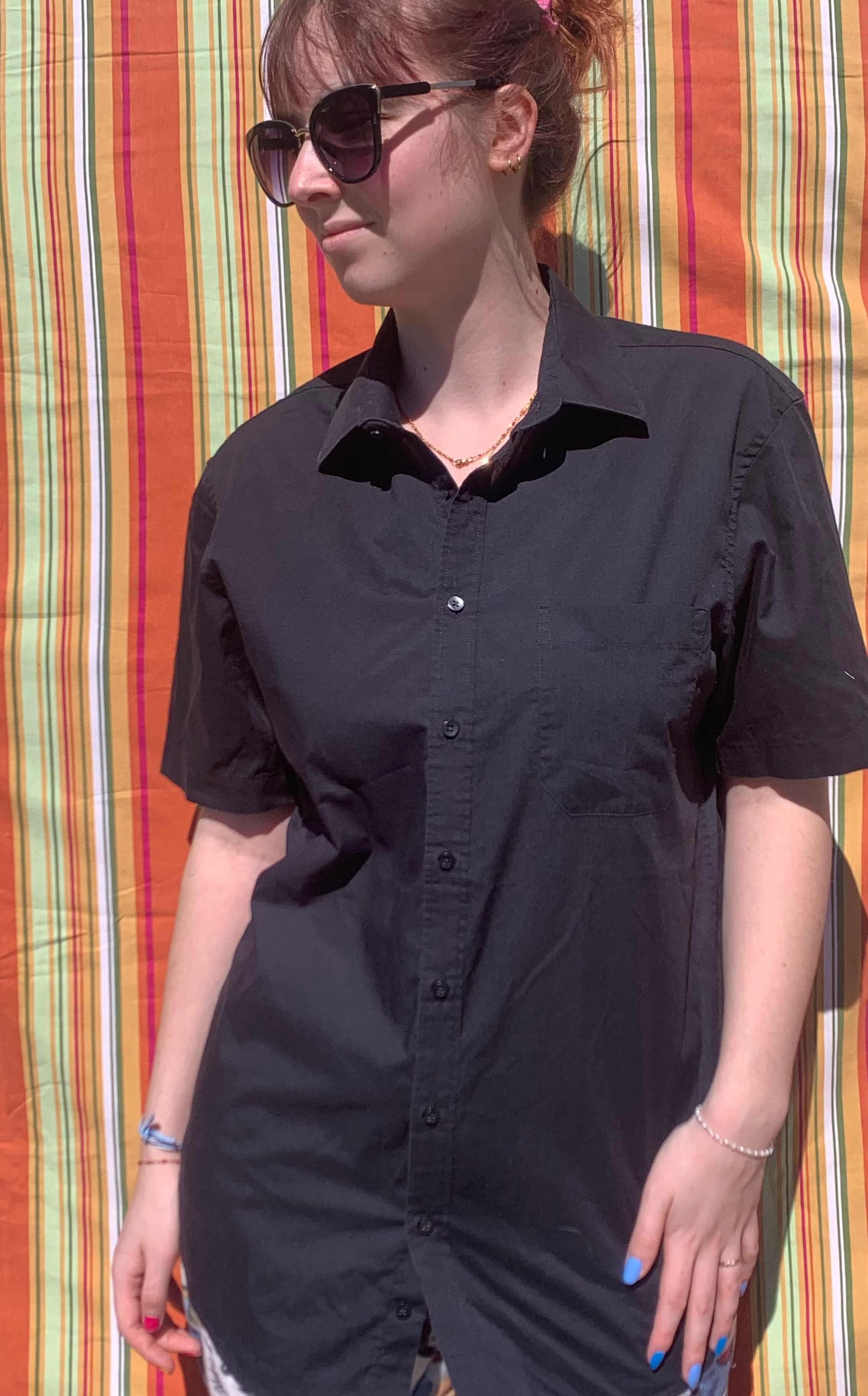 Chemise Dino noir à manches courtes M