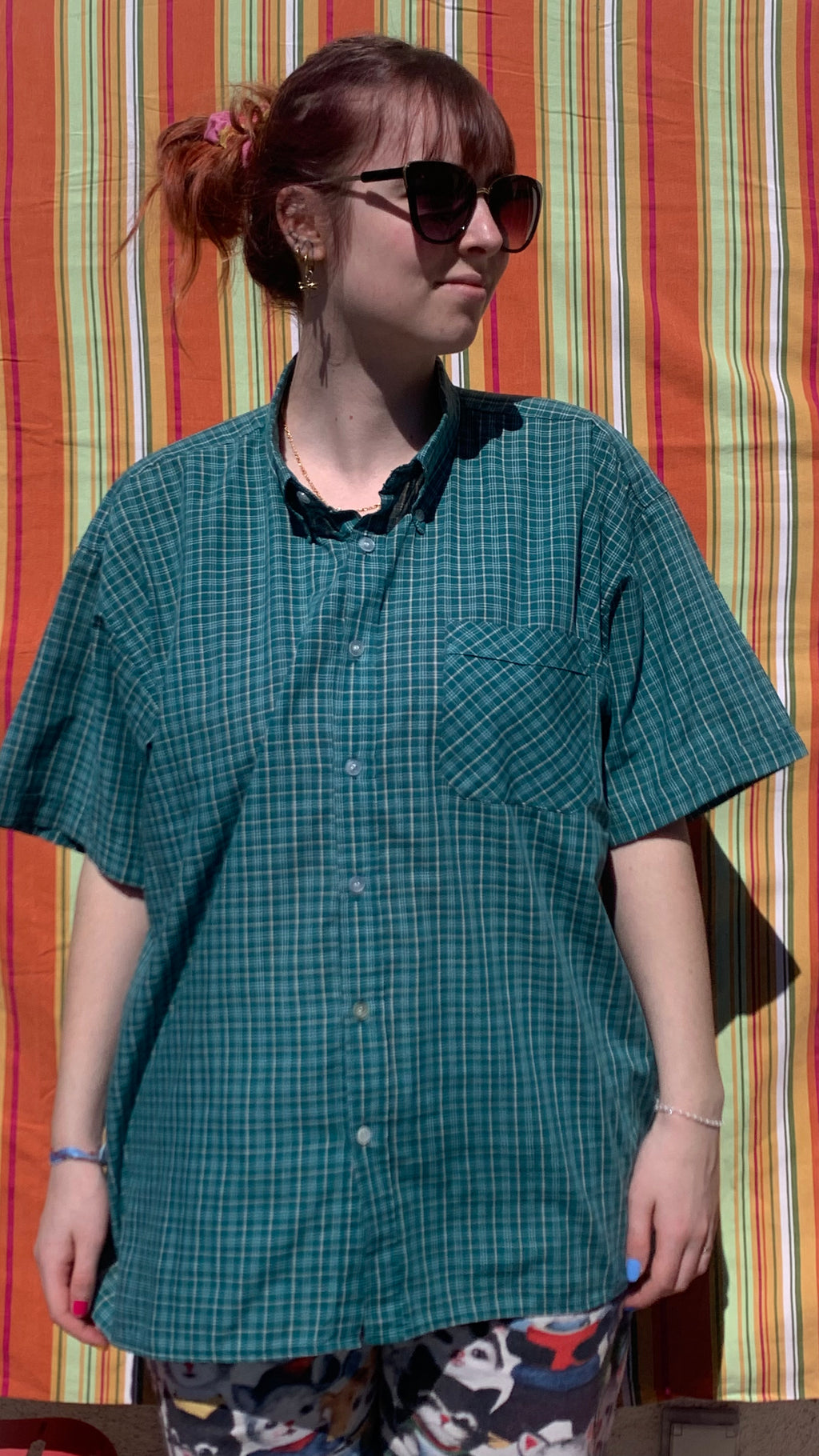 Chemise Dino verte à manches courtes XL