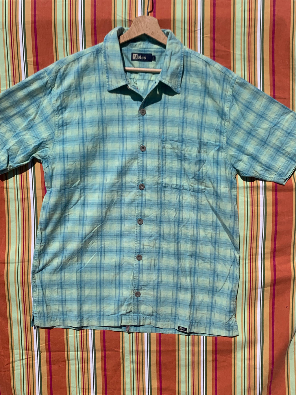 Chemise Dino verte à manches courtes L