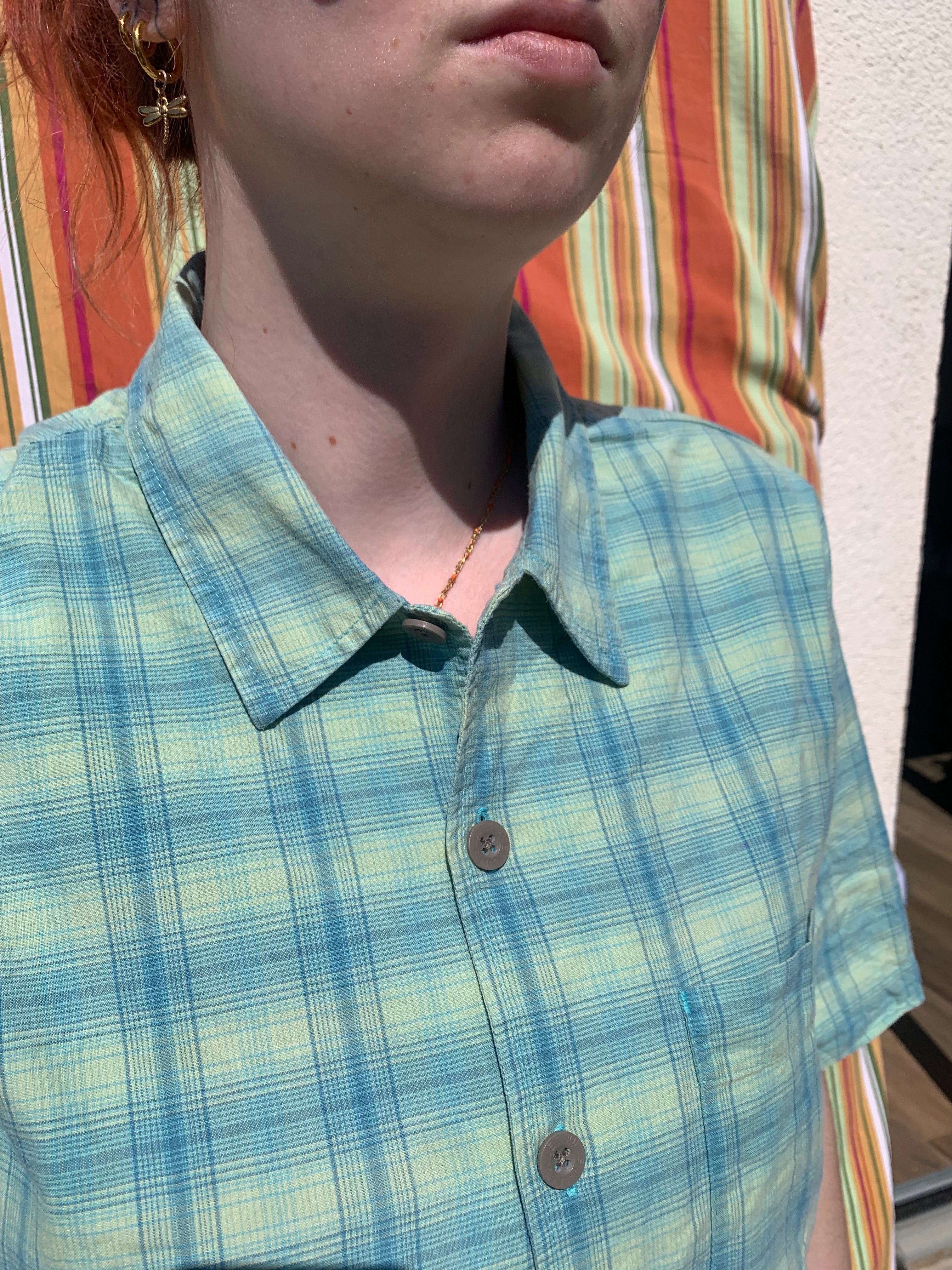 Chemise Dino verte à manches courtes L