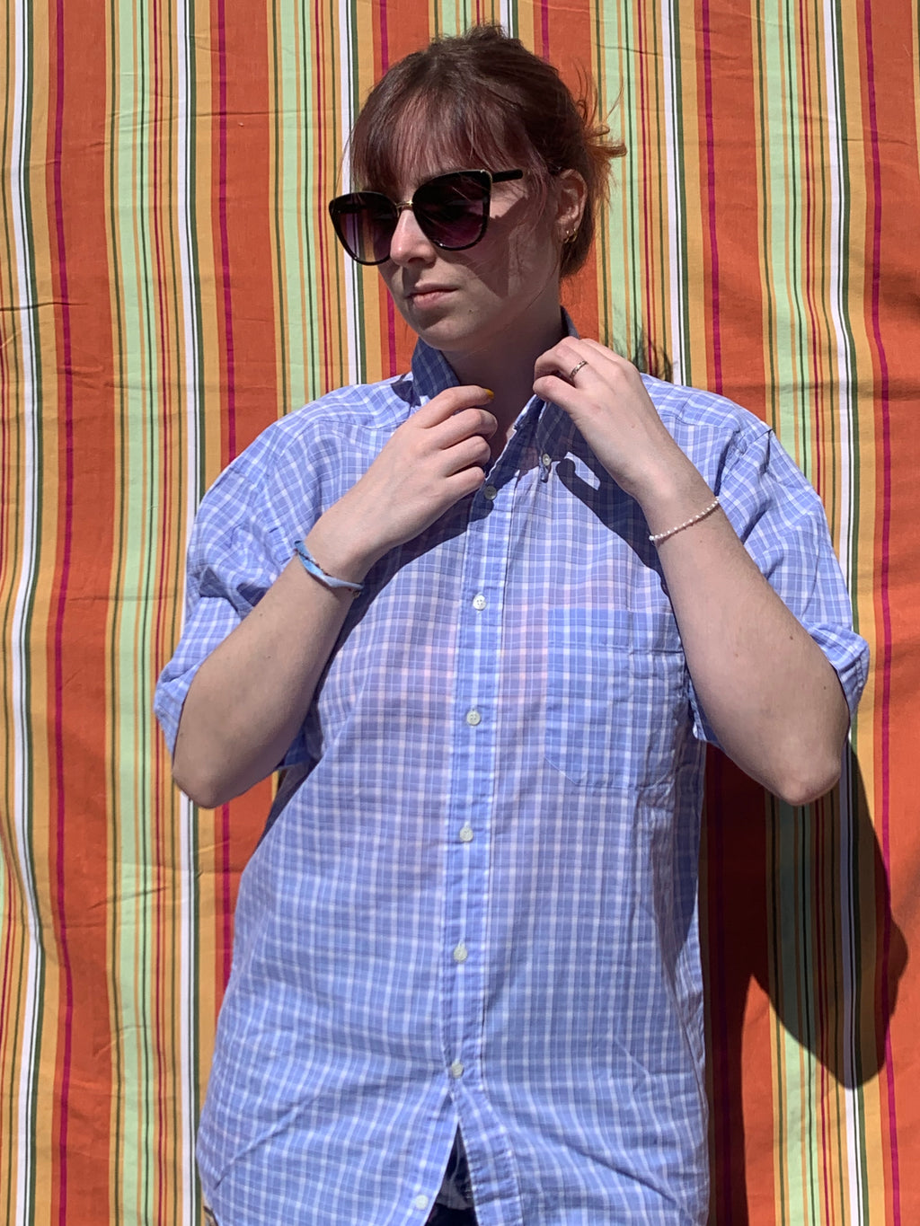Chemise Dino bleue à manches courtes L