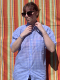 Chemise Dino bleue à manches courtes L