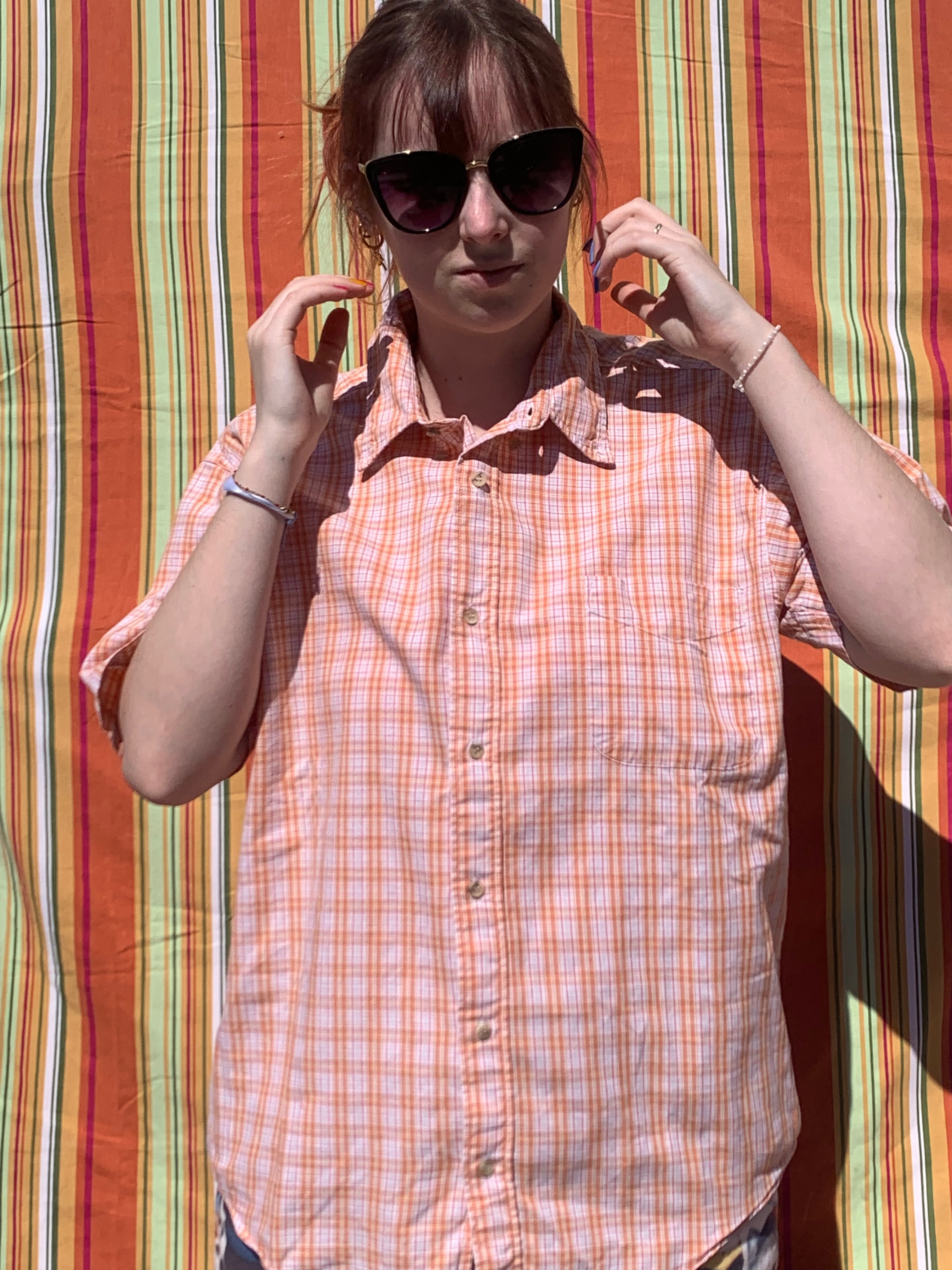 Chemise Dino orange à manches courtes L