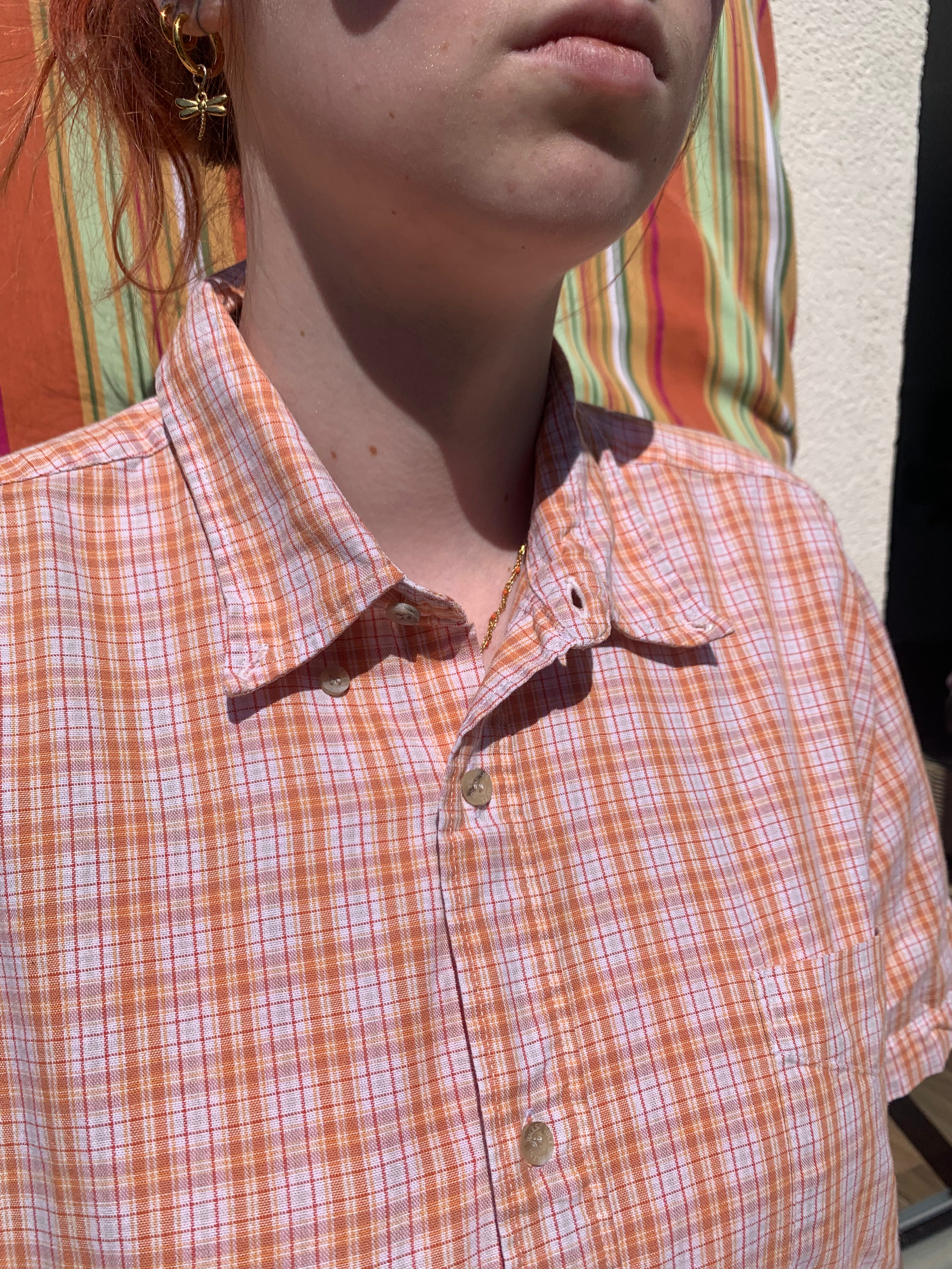 Chemise Dino orange à manches courtes L