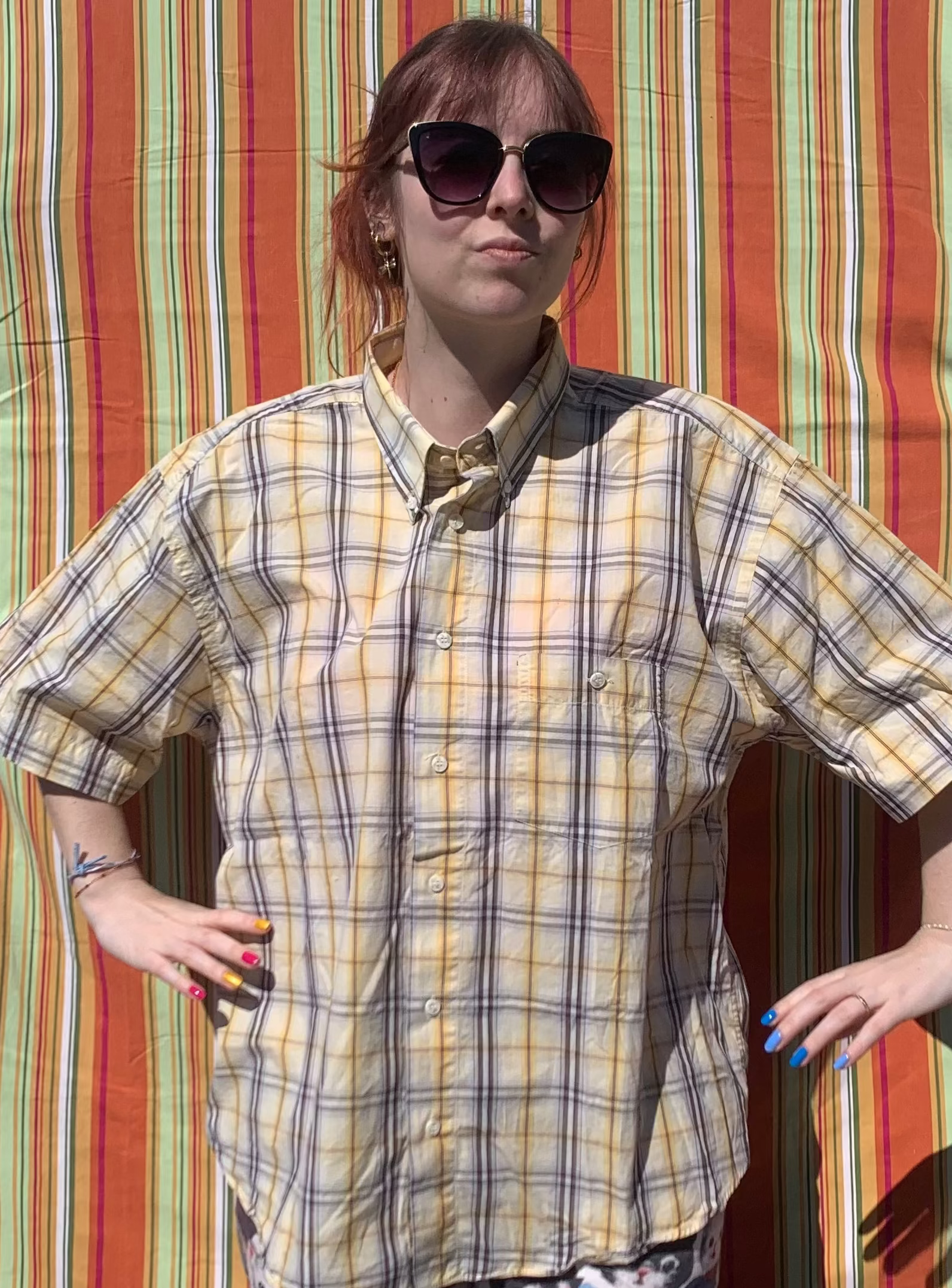 Chemise Dino jaune à manches courtes XL