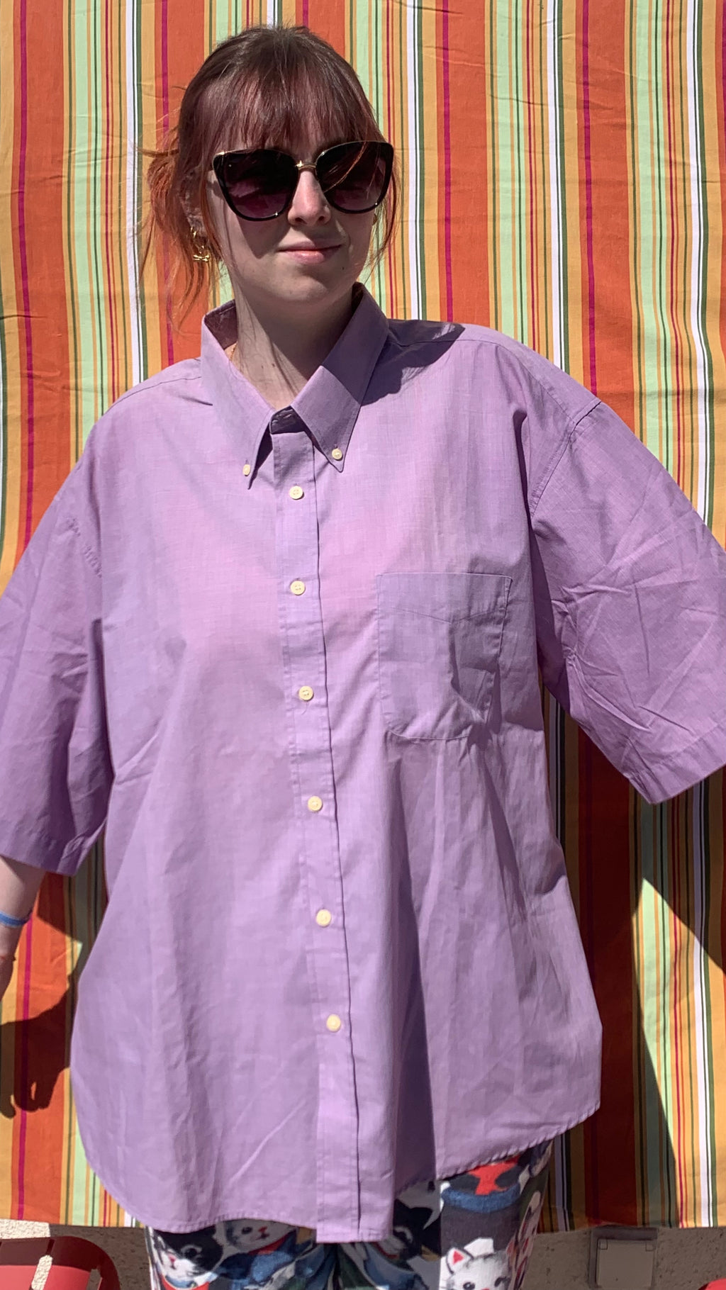 Chemise Dino lila à manches courtes XXL