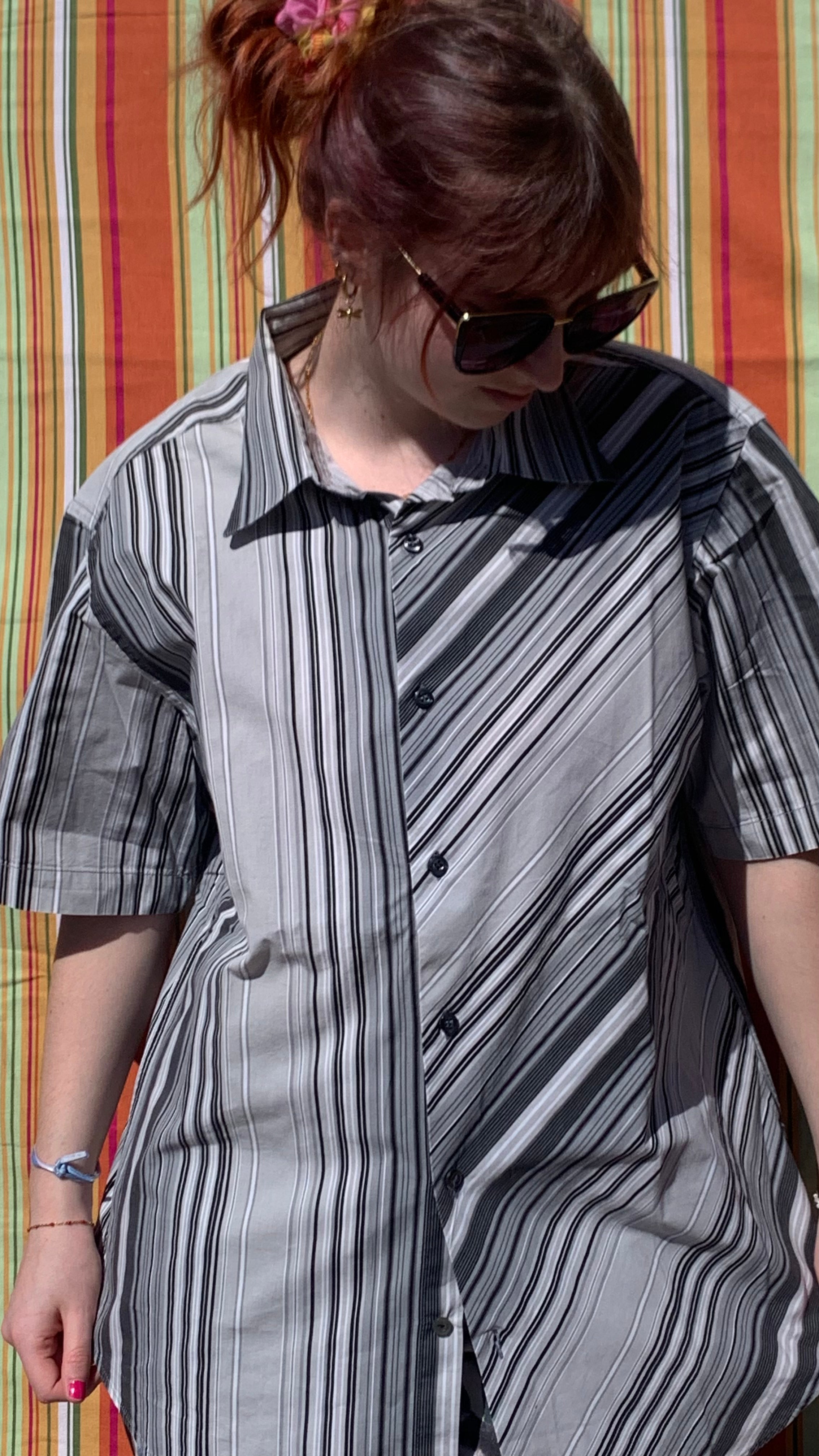 Chemise Dino noir et grise à manches courtes M