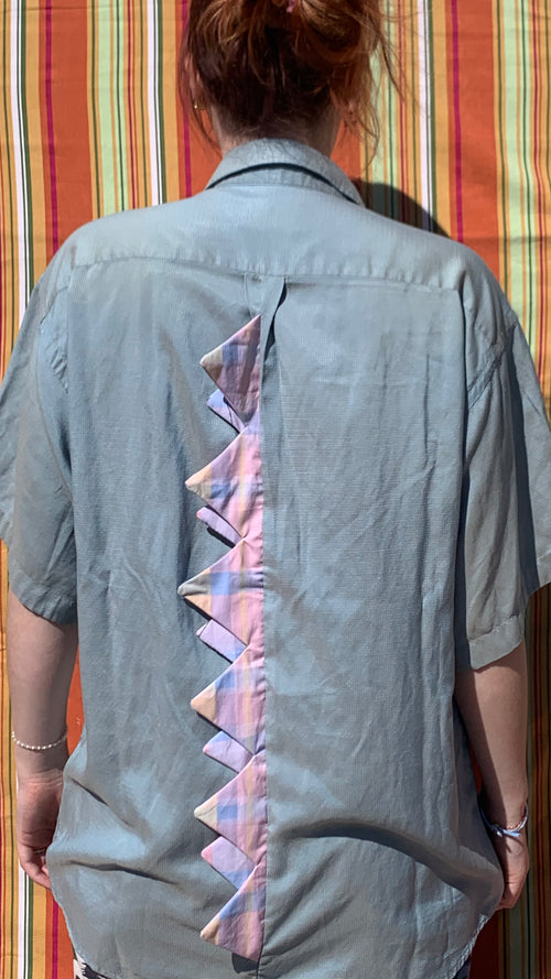 Chemise Dino bleue à manches courtes L