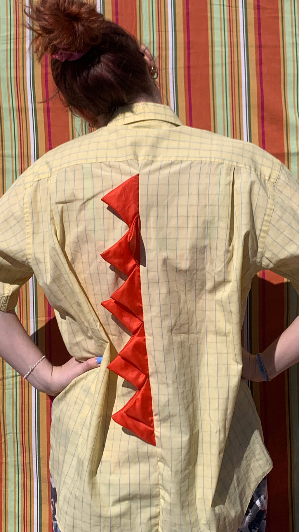Chemise Dino jaune à manches courtes L
