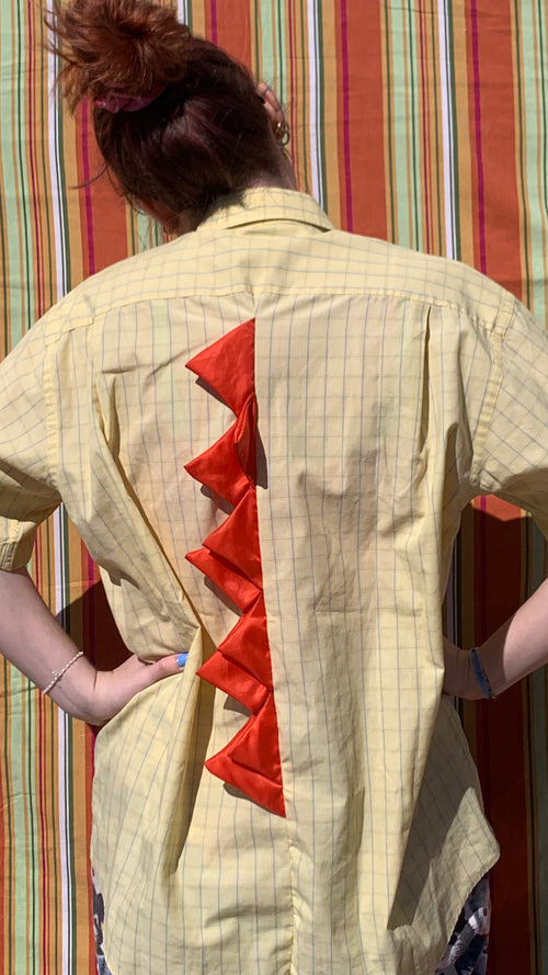 Chemise Dino jaune à manches courtes L