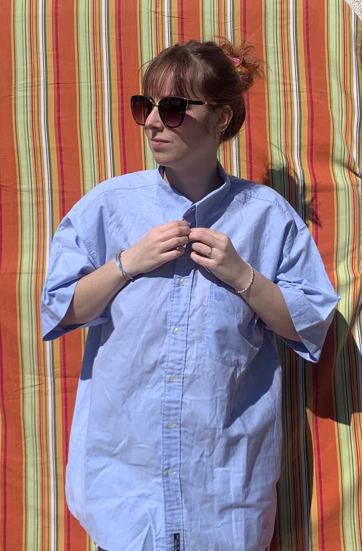 Chemise Dino bleue à manches courte XL