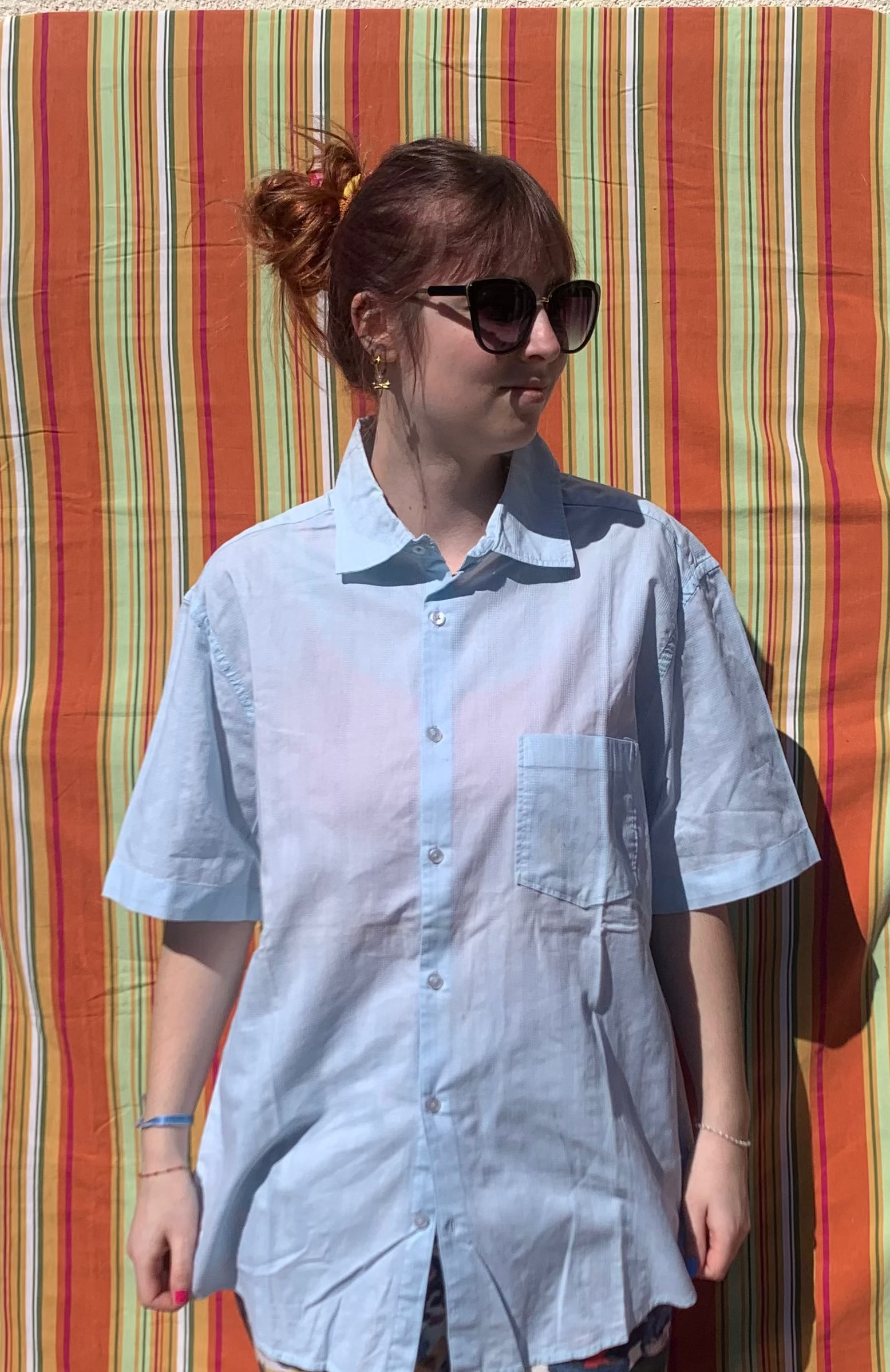 Chemise Dino bleue à manches courtes XL