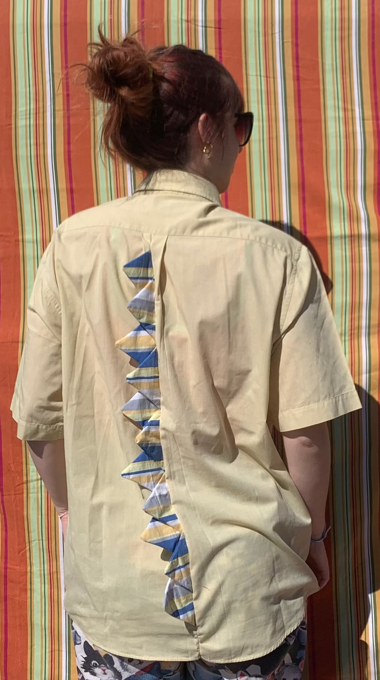 Chemise Dino jaune à manches courtes L