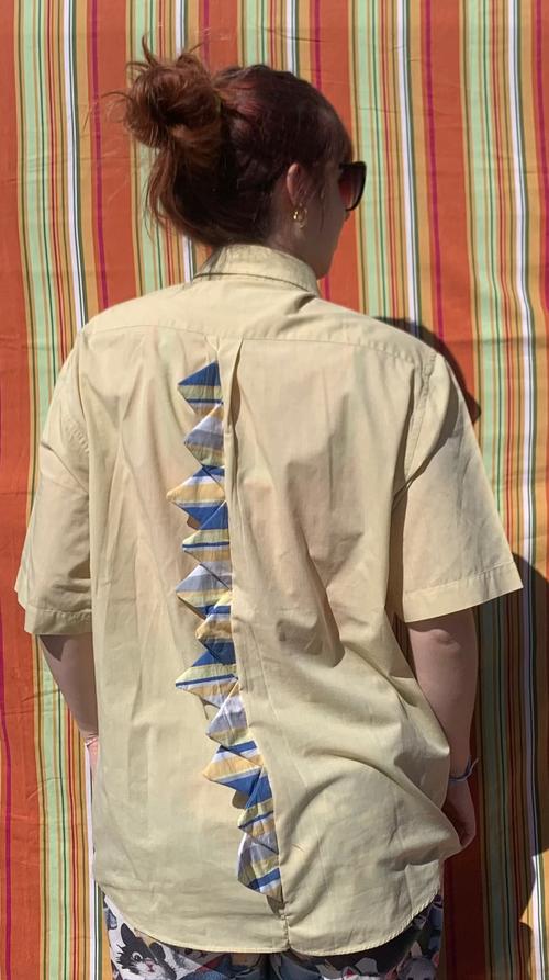 Chemise Dino jaune à manches courtes L