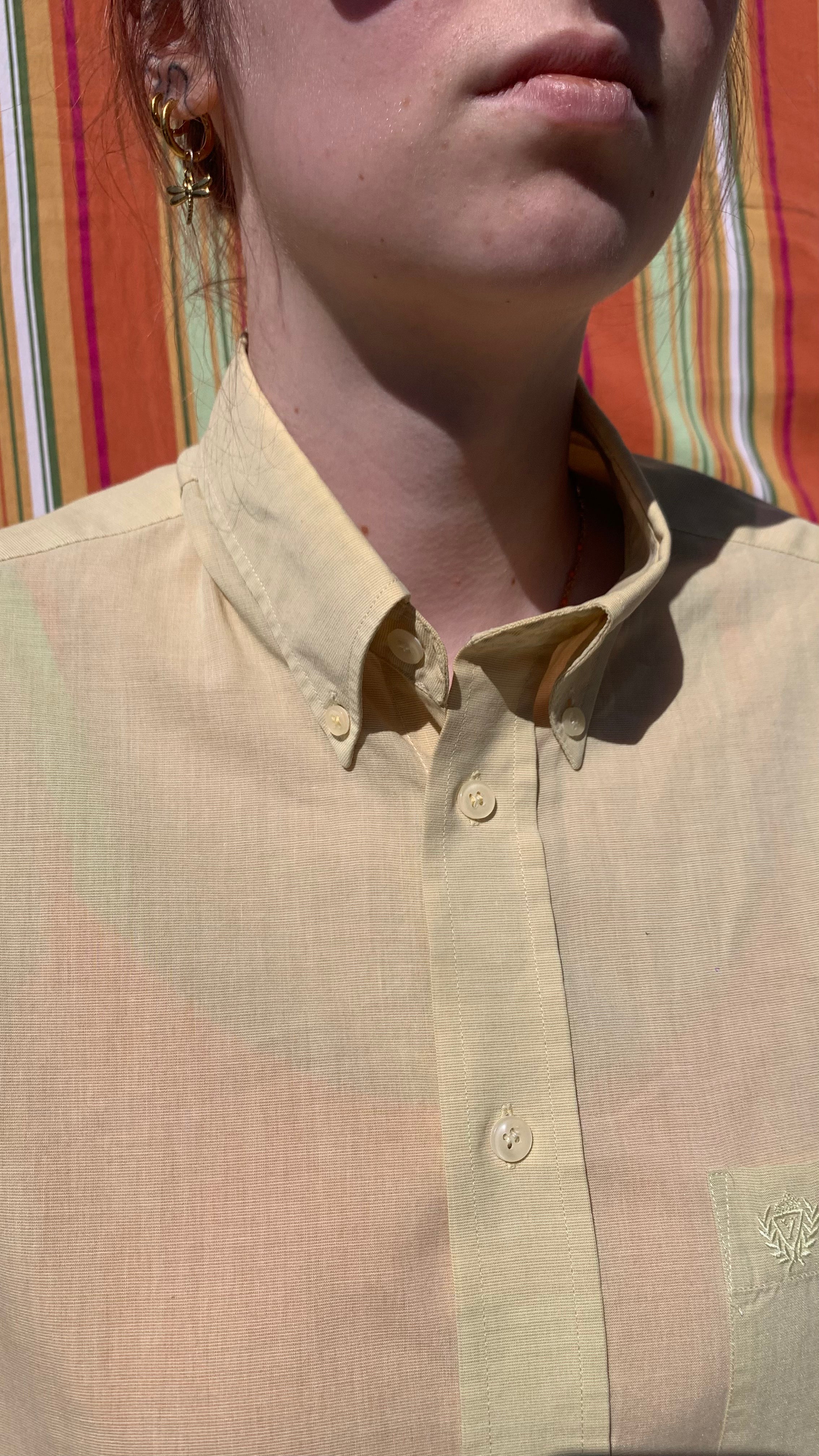 Chemise Dino jaune à manches courtes L