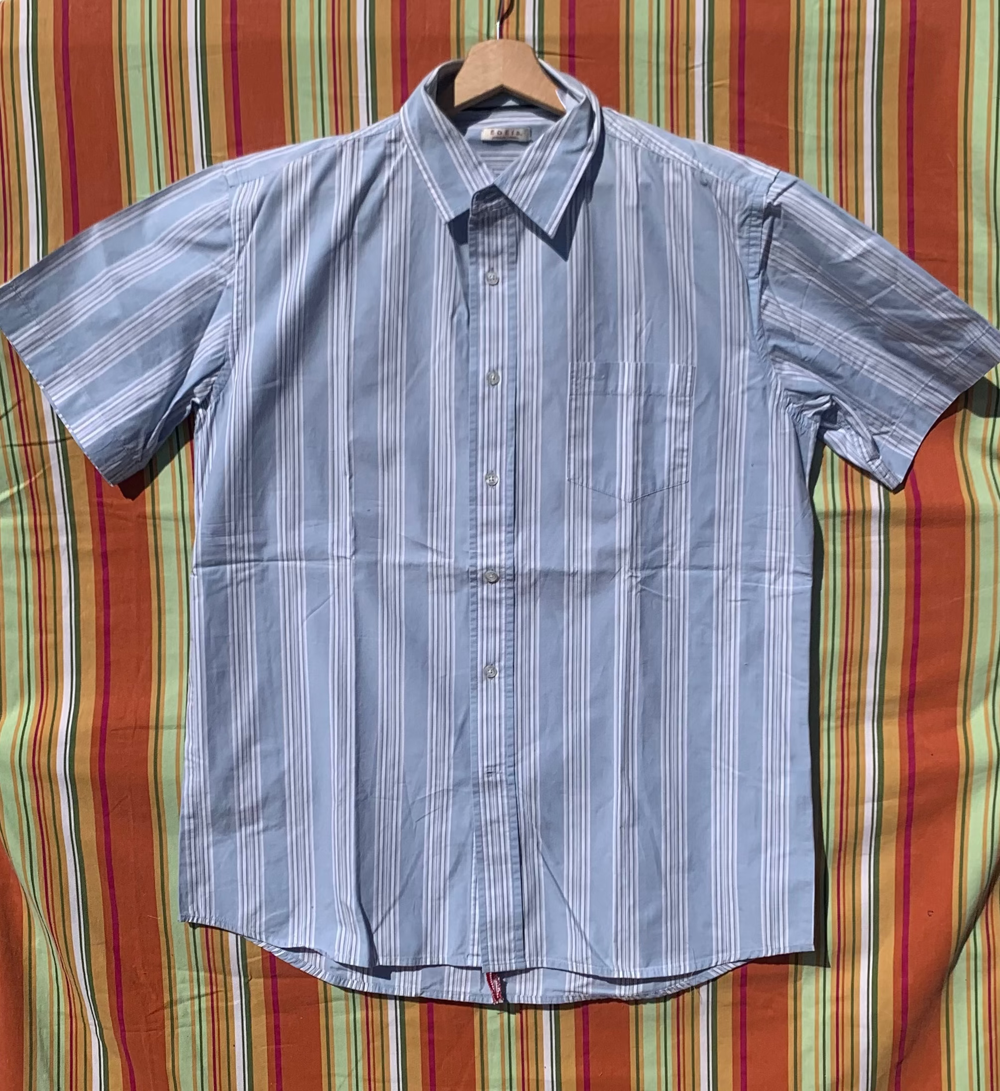 Chemise Dino bleue à manches courtes L