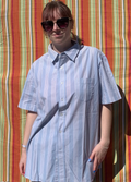 Chemise Dino bleue à manches courtes L