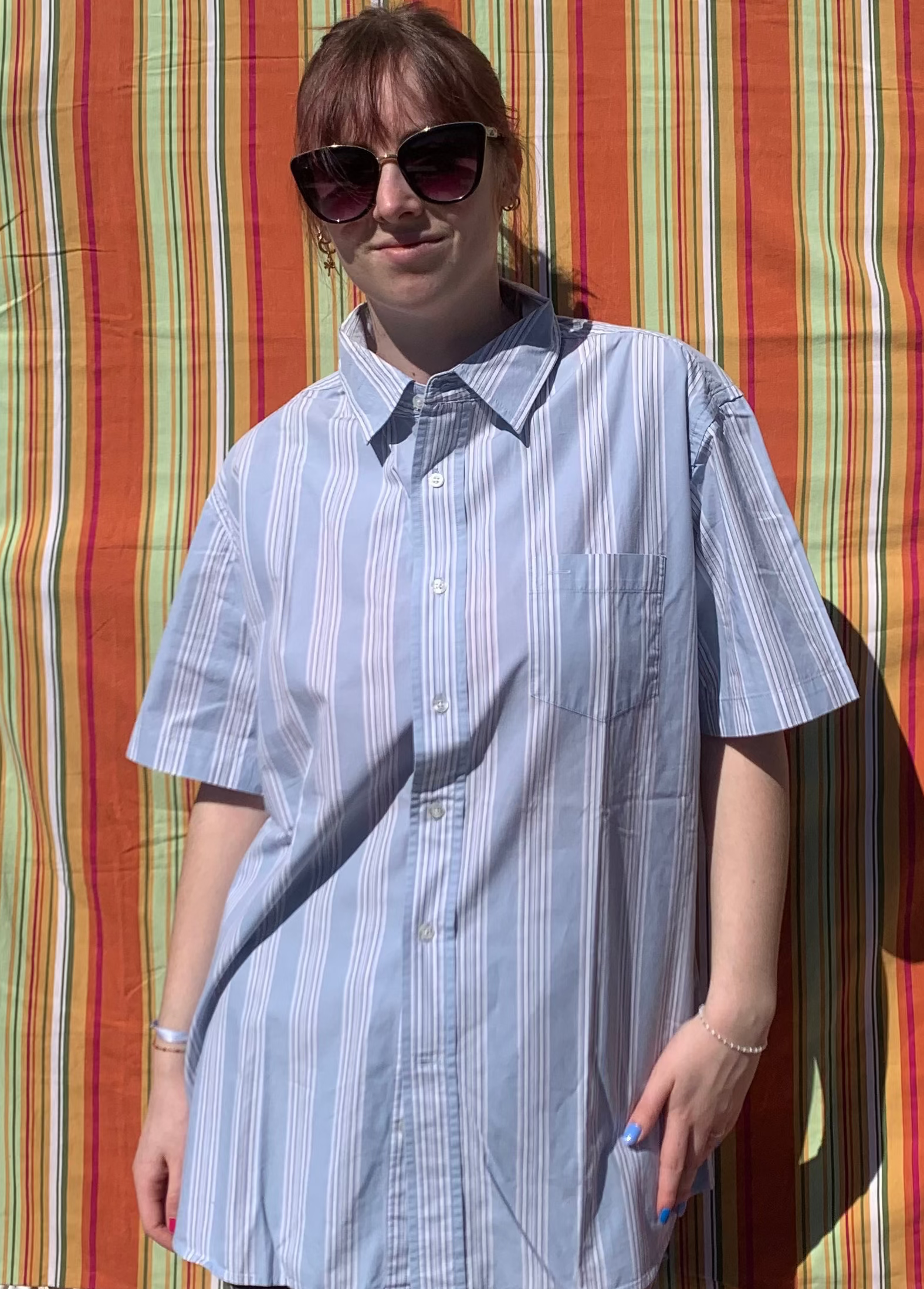 Chemise Dino bleue à manches courtes L