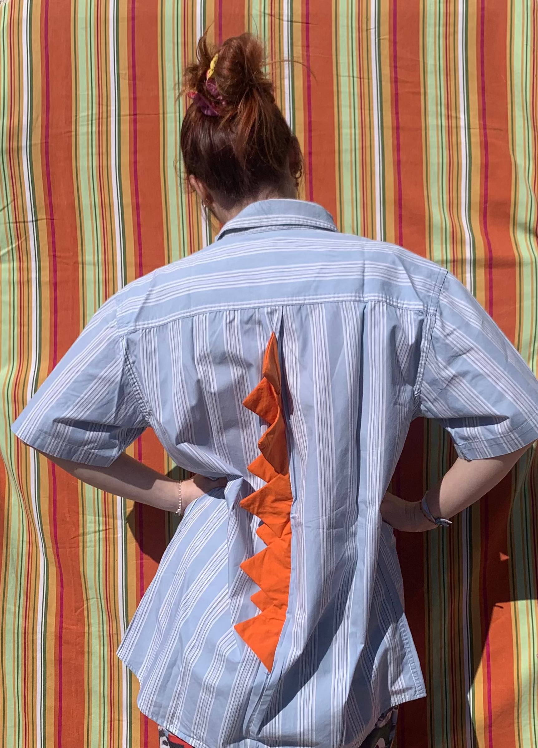 Chemise Dino bleue à manches courtes L