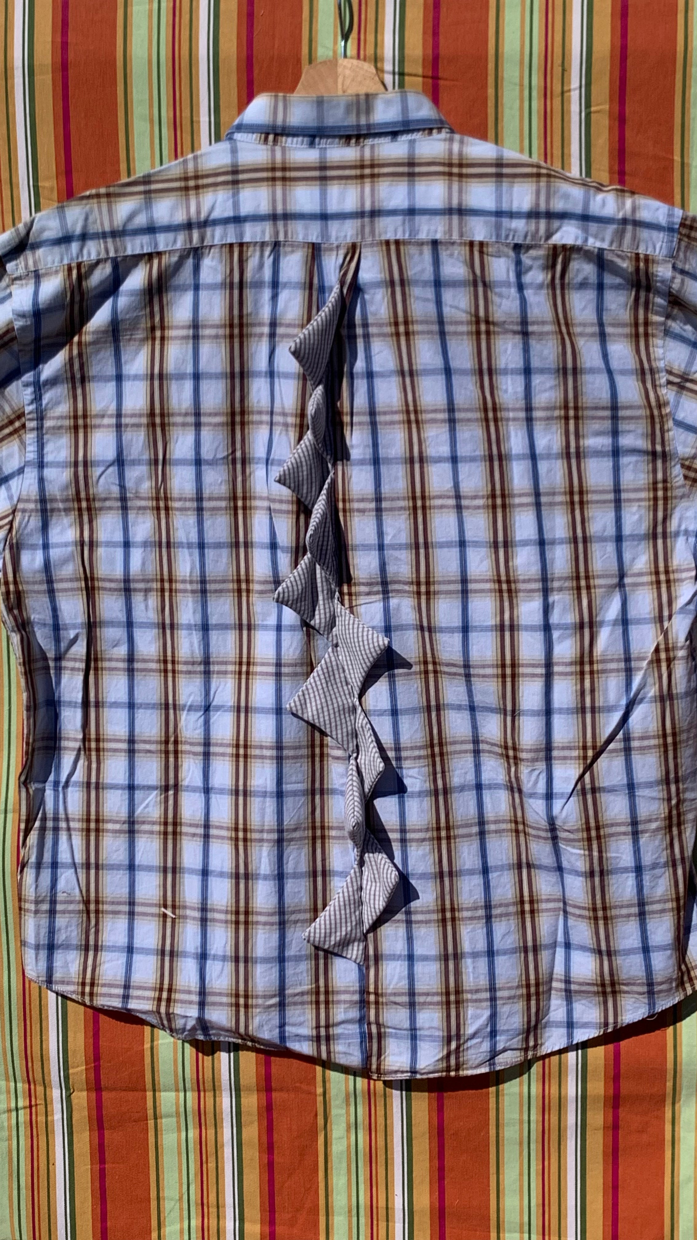 Chemise Dino bleue rayée à manches courtes XL