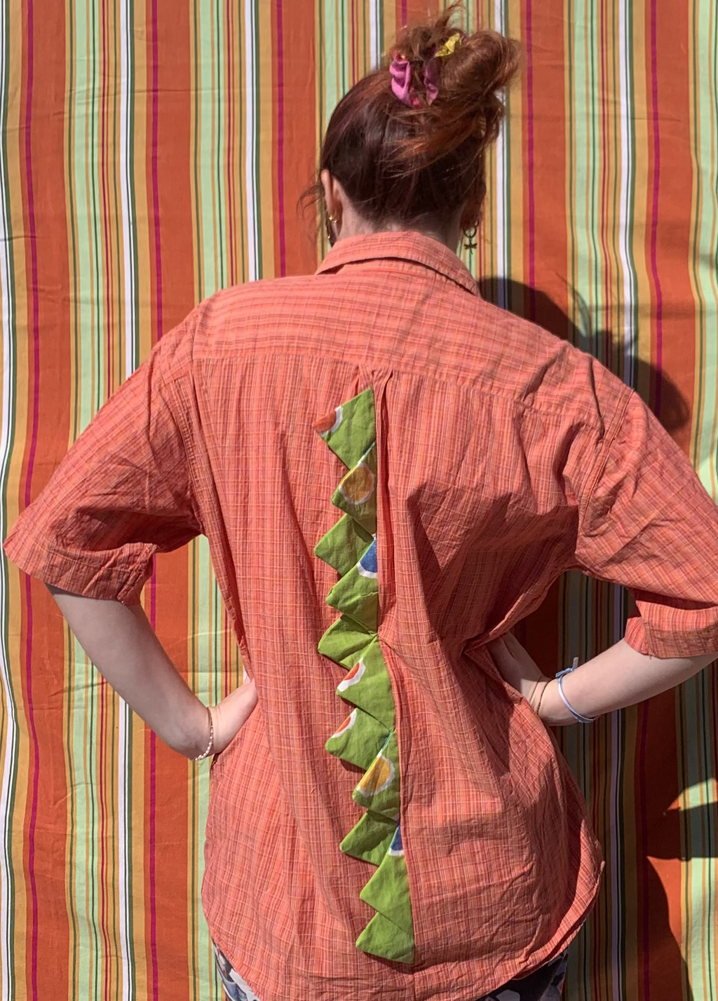 Chemise Dino orange à manches courtes M