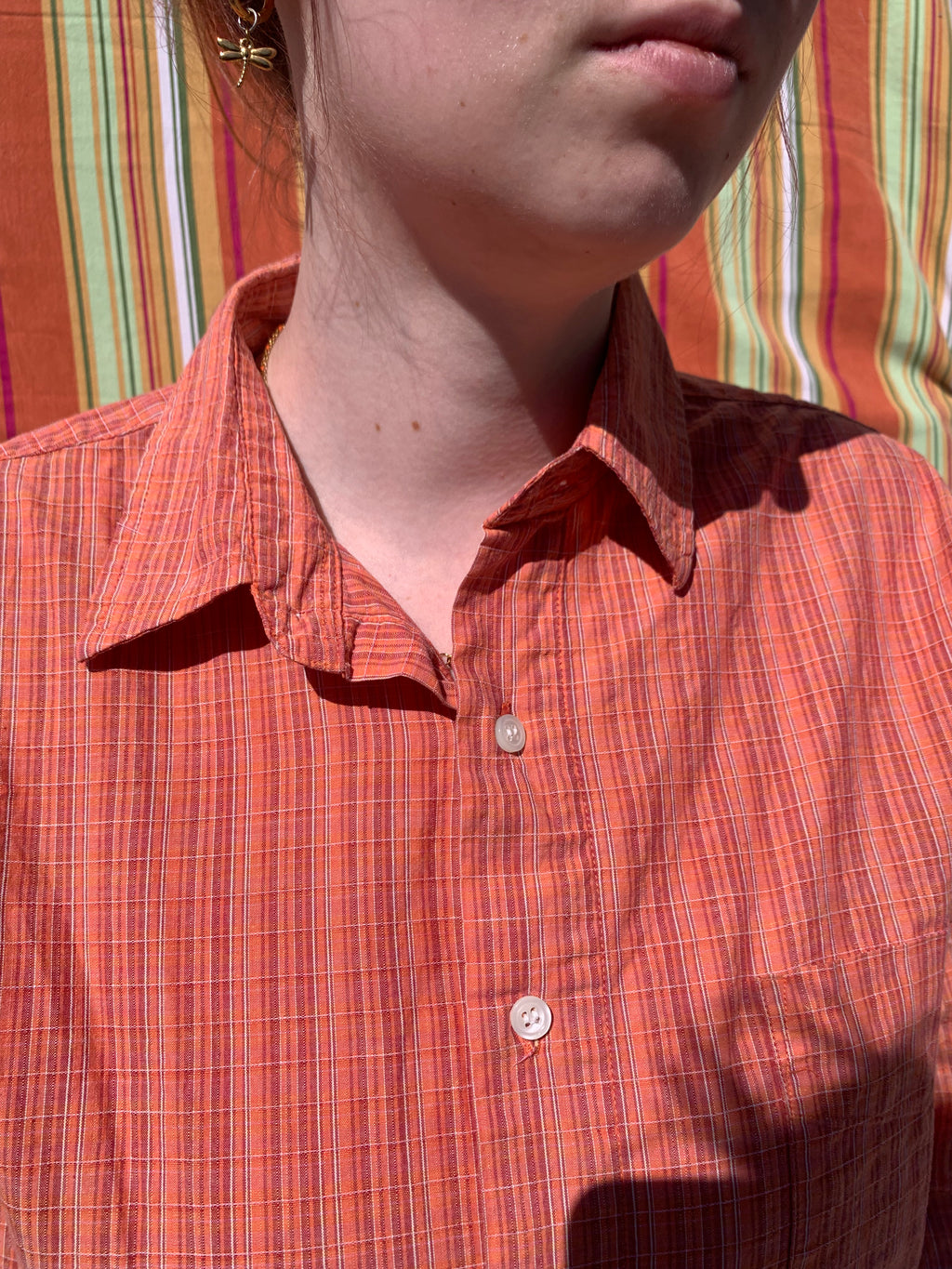Chemise Dino orange à manches courtes M